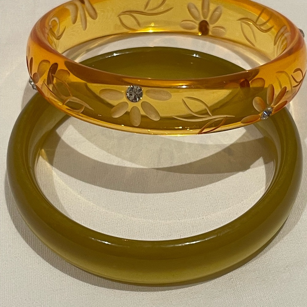Bangle bracelets.